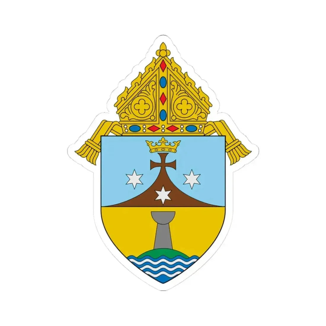 Diocese of Chalan Kanoa - STICKER Vinyl Kiss-Cut Decal 3 Inch White - The Sticker Space