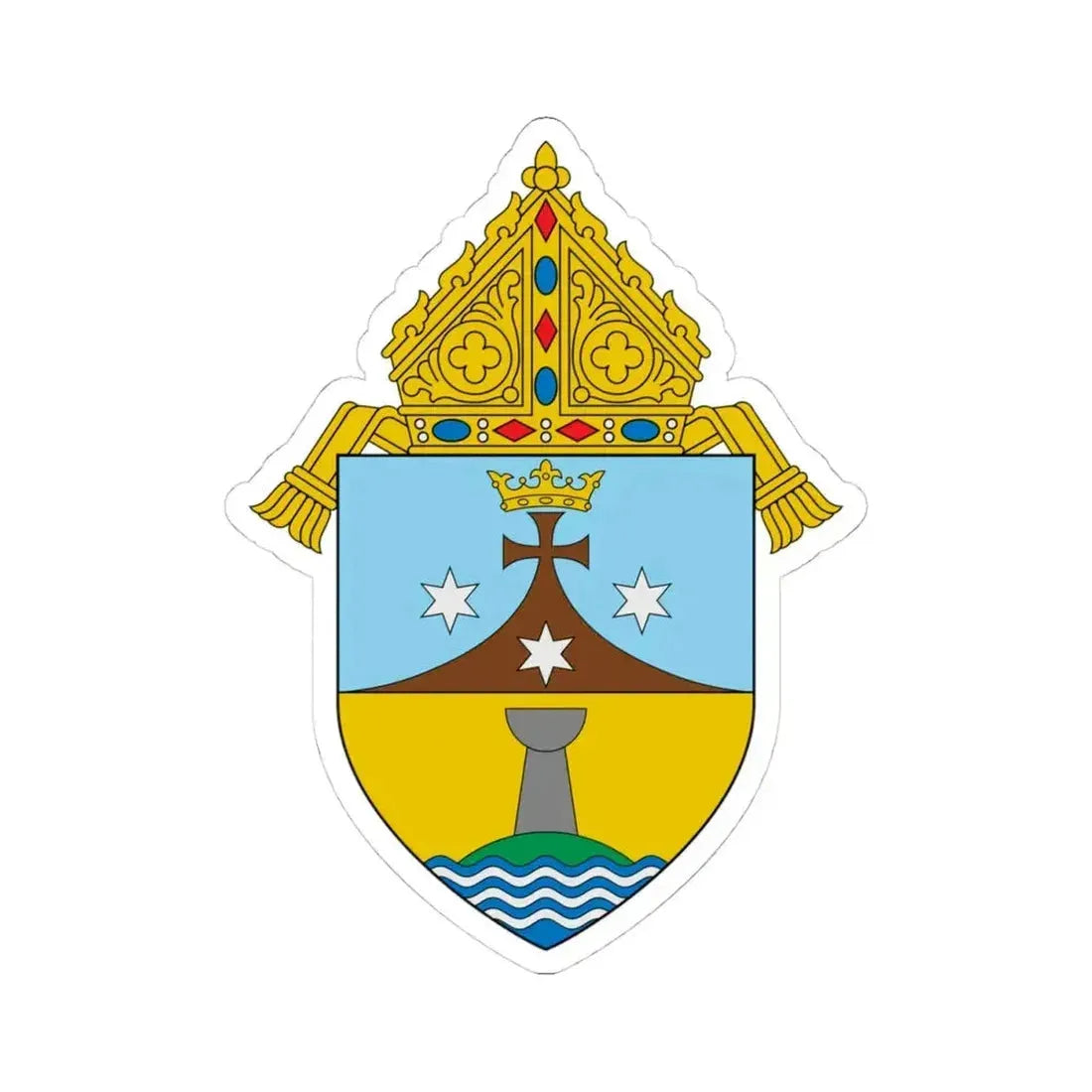 Diocese of Chalan Kanoa - STICKER Vinyl Kiss-Cut Decal 4 Inch White - The Sticker Space