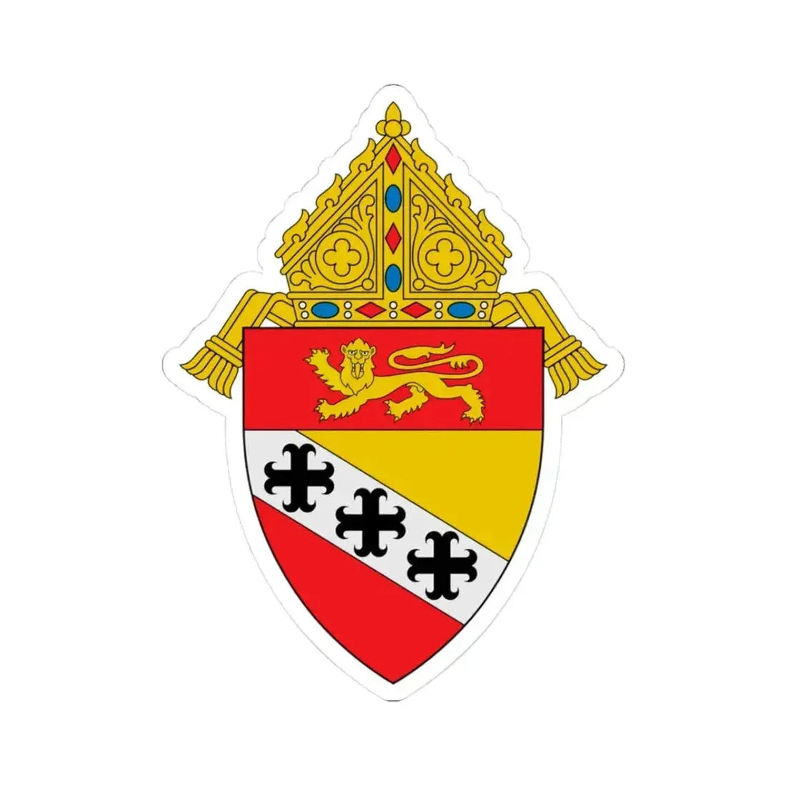 Diocese of Charleston - STICKER Vinyl Kiss-Cut Decal 3 Inch White - The Sticker Space