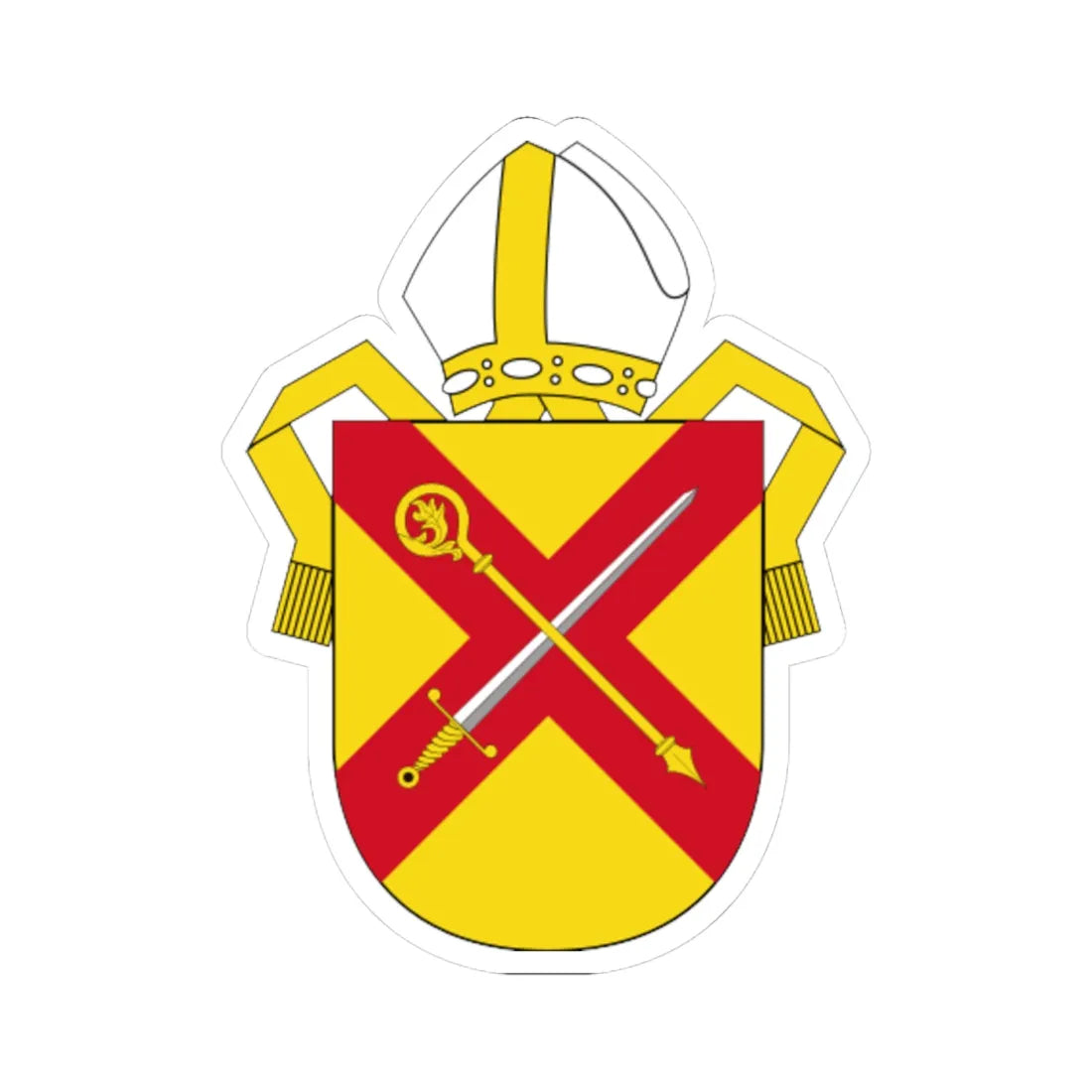 Diocese of Chemlsford arms (England) (Coat of Arms) STICKER Vinyl Kiss-Cut Decal 4 Inch White - The Sticker Space