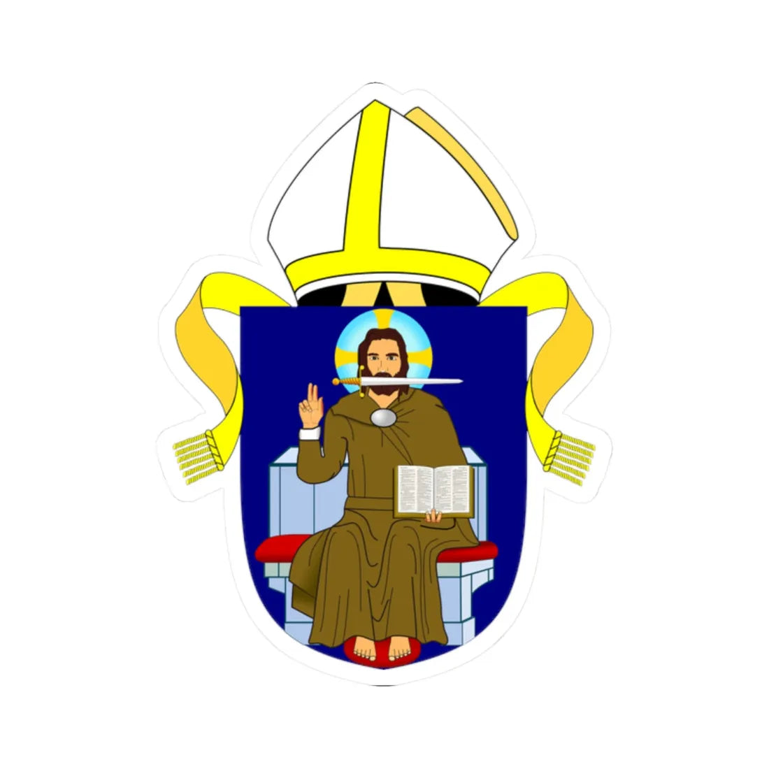 Diocese of Chichester arms (England) (Coat of Arms) STICKER Vinyl Kiss-Cut Decal 2 Inch White - The Sticker Space