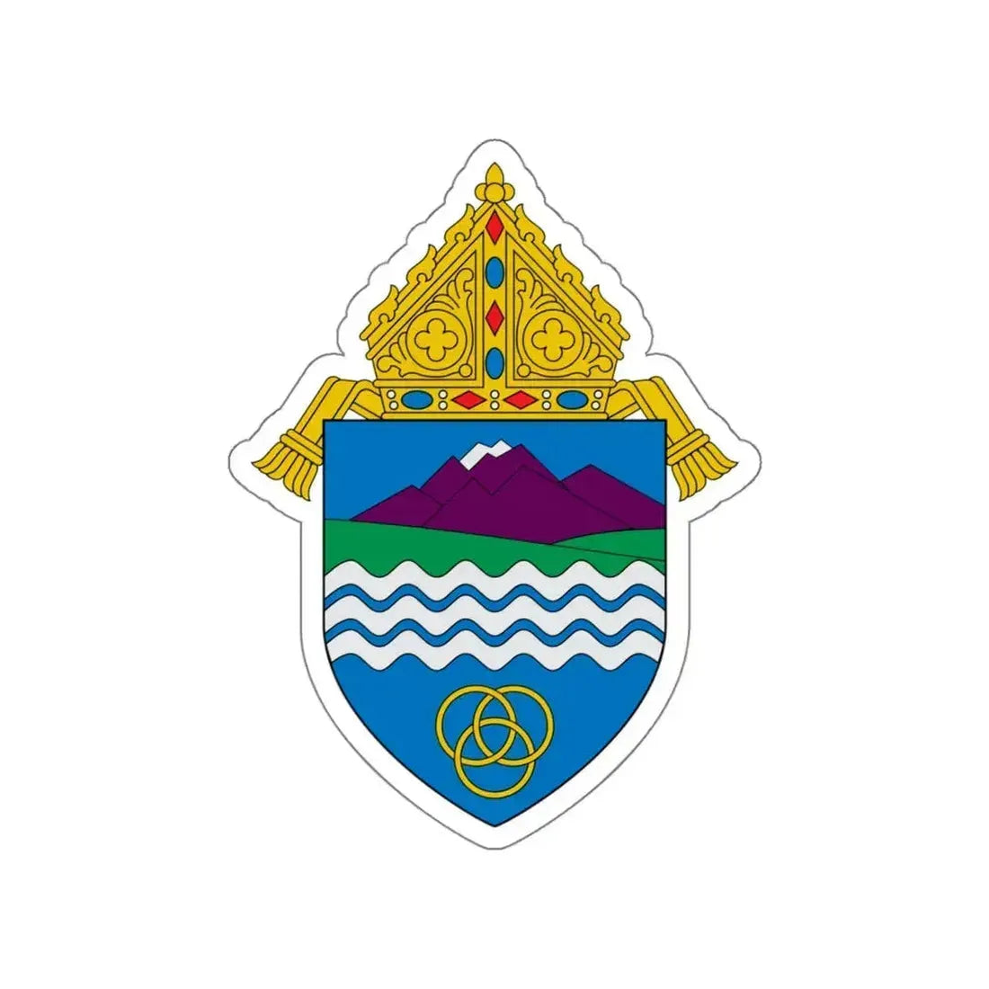 Diocese of Colorado Springs - STICKER Vinyl Die-Cut Decal White Die-Cut 4 Inch - The Sticker Space