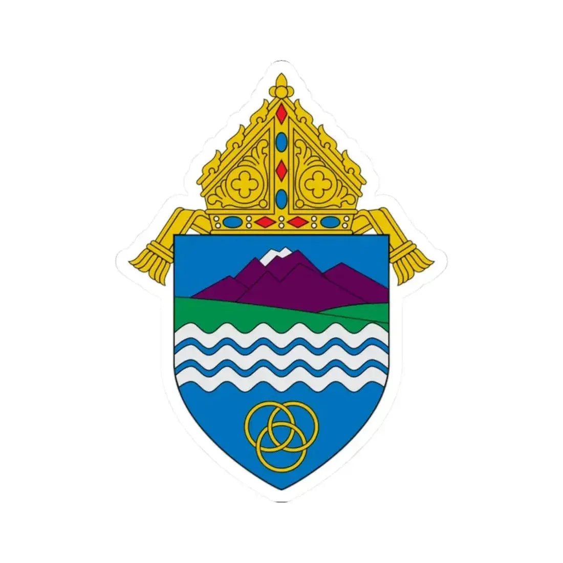 Diocese of Colorado Springs - STICKER Vinyl Kiss-Cut Decal 2 Inch White - The Sticker Space