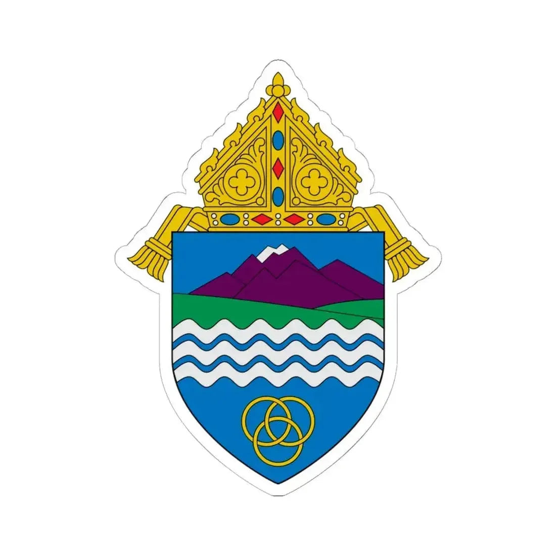 Diocese of Colorado Springs - STICKER Vinyl Kiss-Cut Decal 6 Inch White - The Sticker Space
