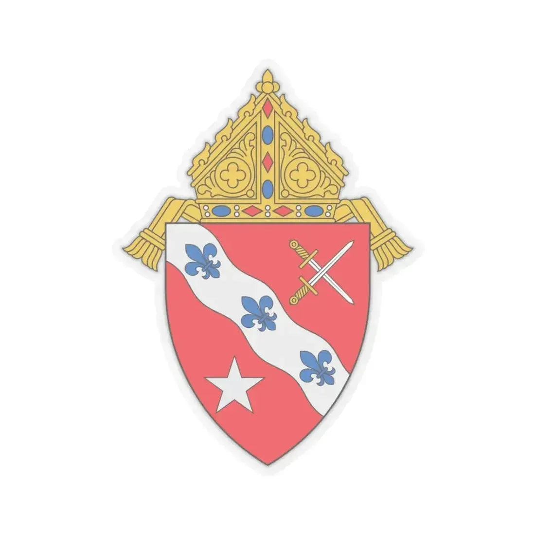 Diocese of Dallas - STICKER Vinyl Kiss-Cut Decal 3 Inch Transparent - The Sticker Space