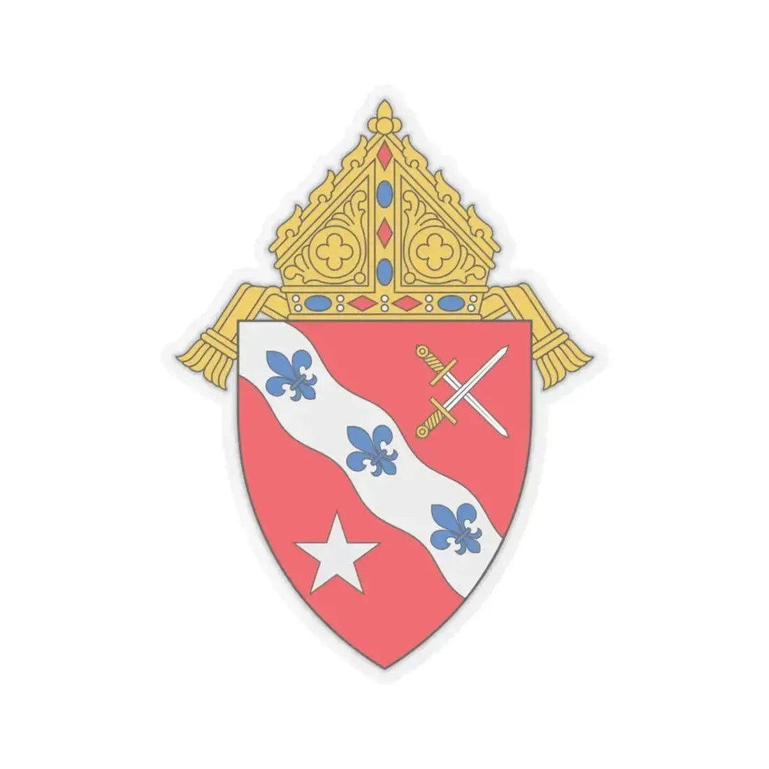 Diocese of Dallas - STICKER Vinyl Kiss-Cut Decal 6 Inch Transparent - The Sticker Space
