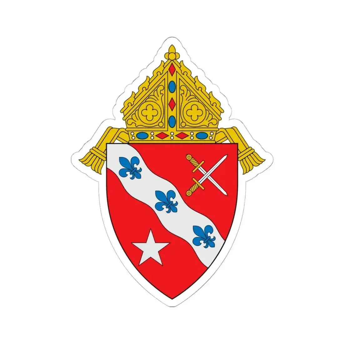 Diocese of Dallas - STICKER Vinyl Kiss-Cut Decal 6 Inch White - The Sticker Space