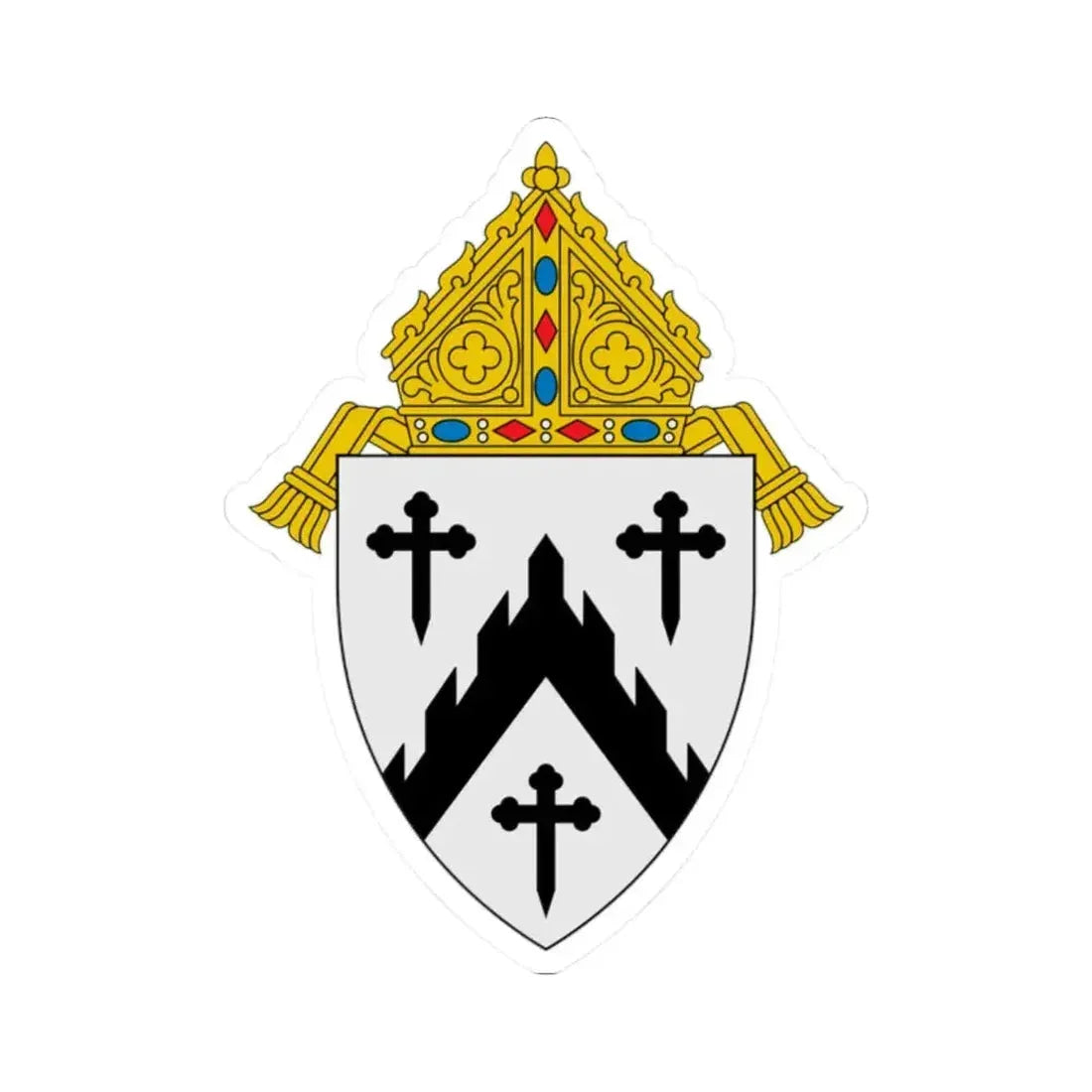Diocese of Davenport - STICKER Vinyl Kiss-Cut Decal 2 Inch White - The Sticker Space