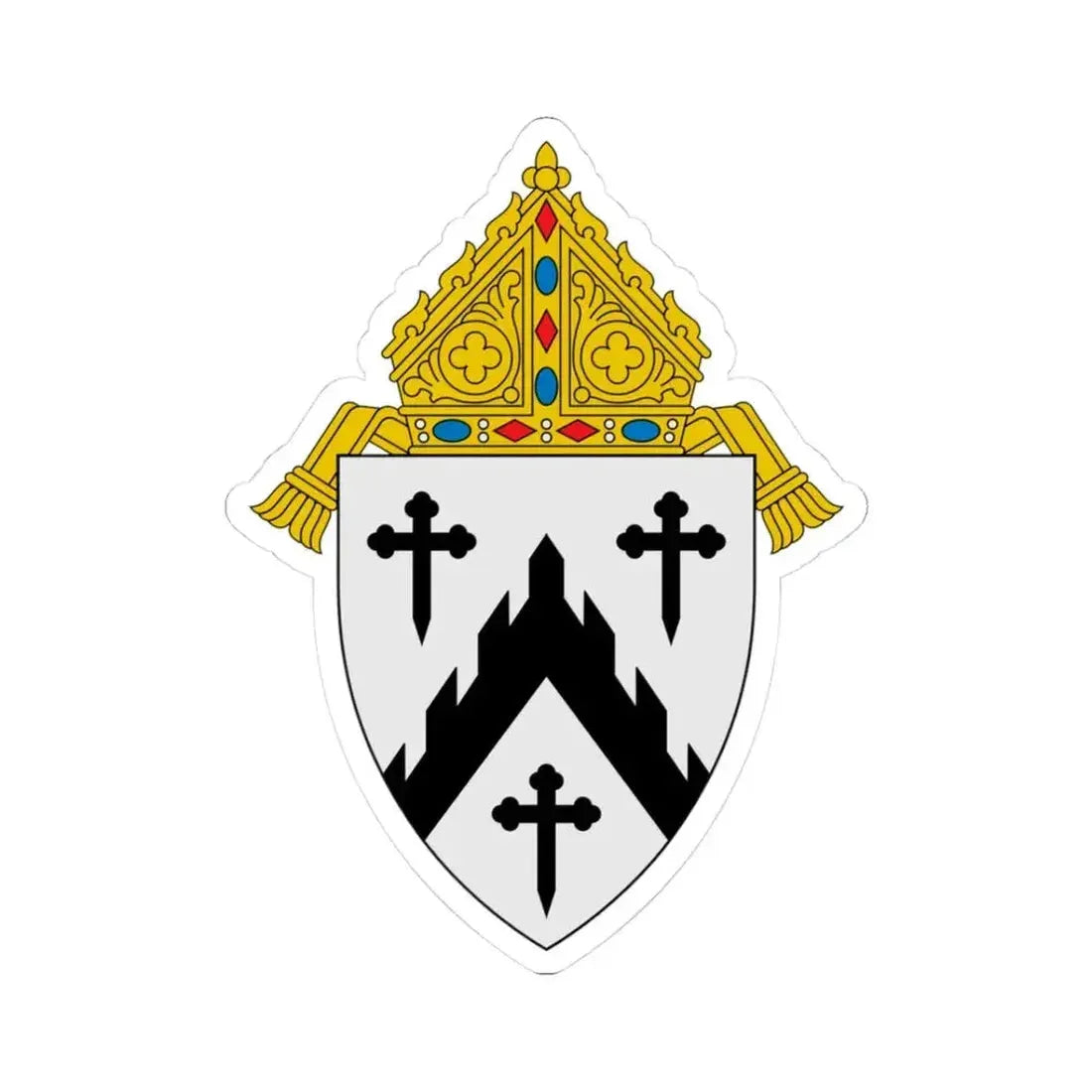 Diocese of Davenport - STICKER Vinyl Kiss-Cut Decal 3 Inch White - The Sticker Space