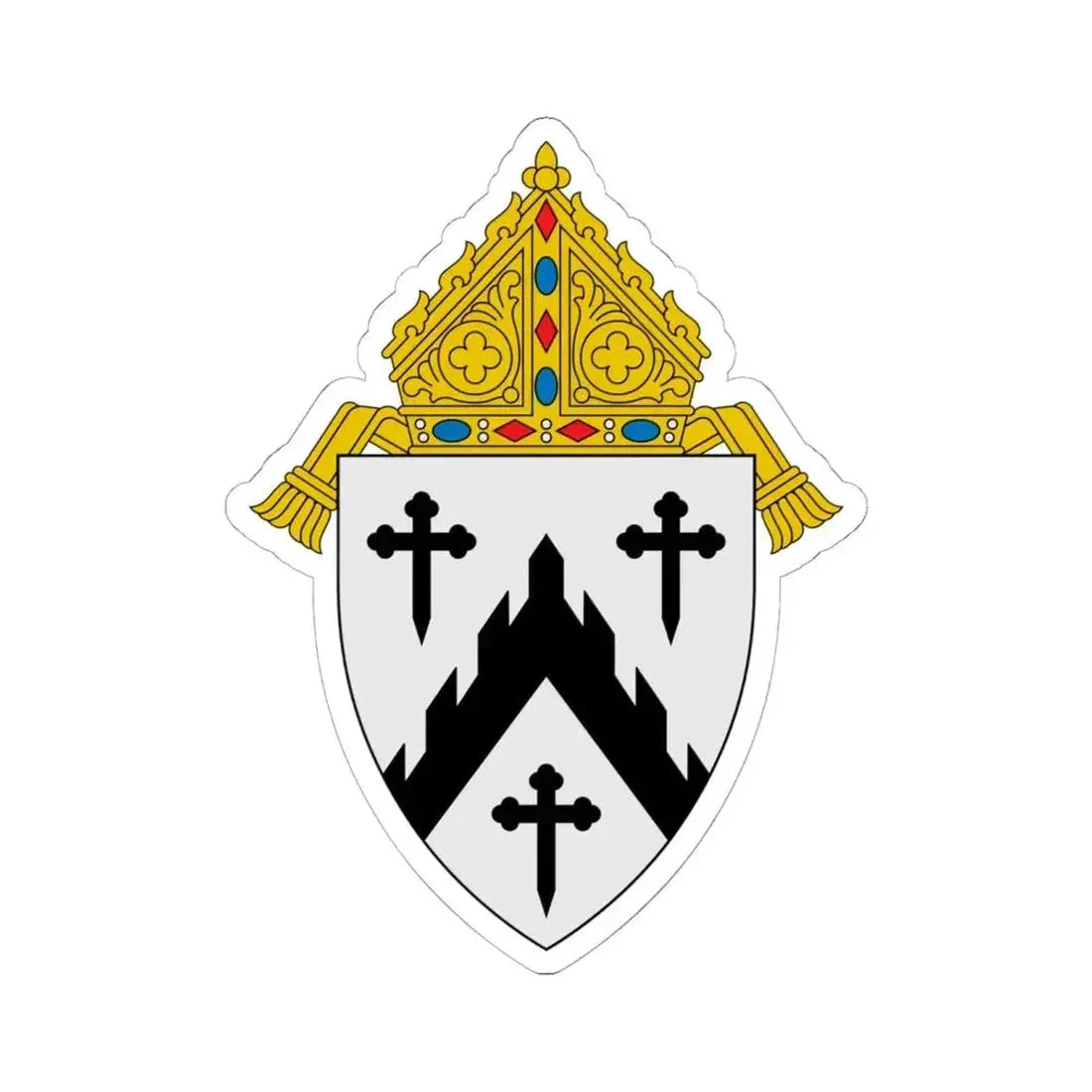 Diocese of Davenport - STICKER Vinyl Kiss-Cut Decal 6 Inch White - The Sticker Space