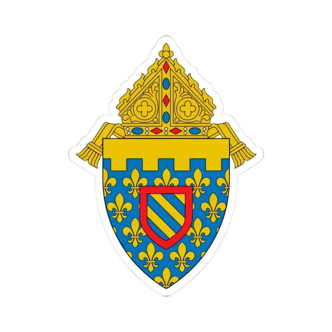 Diocese of Des Moines 2 - STICKER Vinyl Kiss-Cut Decal 3 Inch White - The Sticker Space