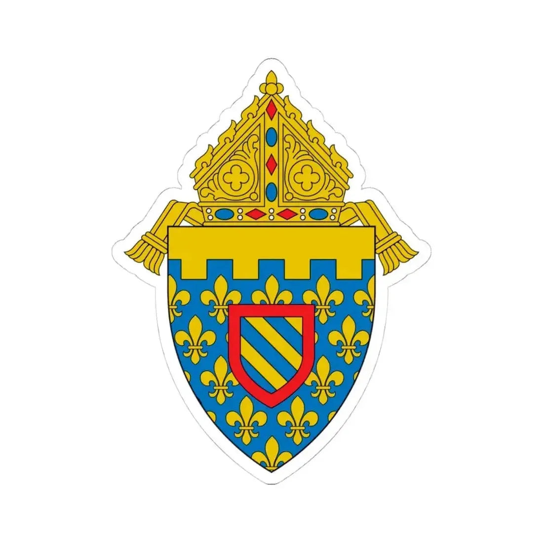 Diocese of Des Moines 2 - STICKER Vinyl Kiss-Cut Decal 4 Inch White - The Sticker Space