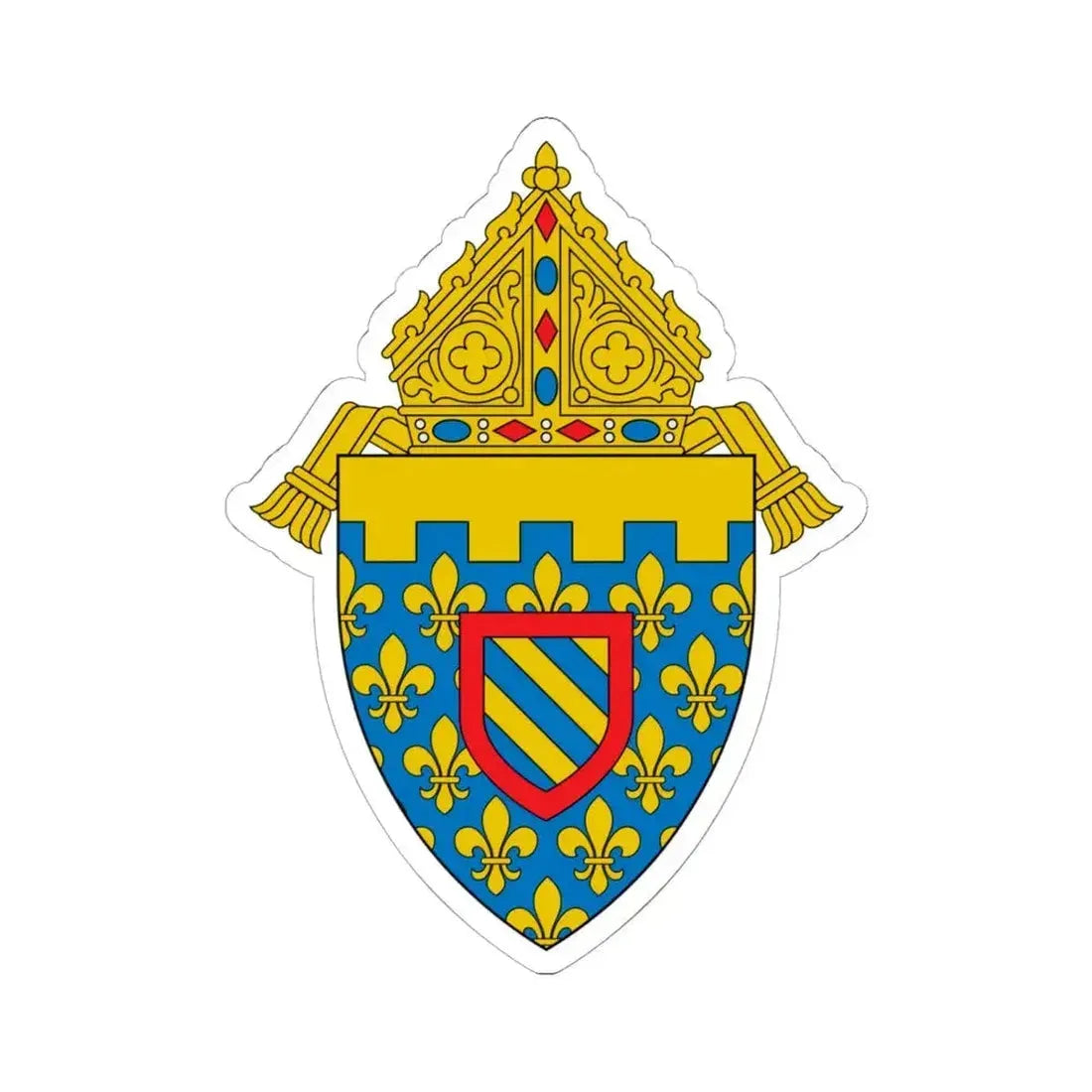 Diocese of Des Moines 2 - STICKER Vinyl Kiss-Cut Decal 6 Inch White - The Sticker Space