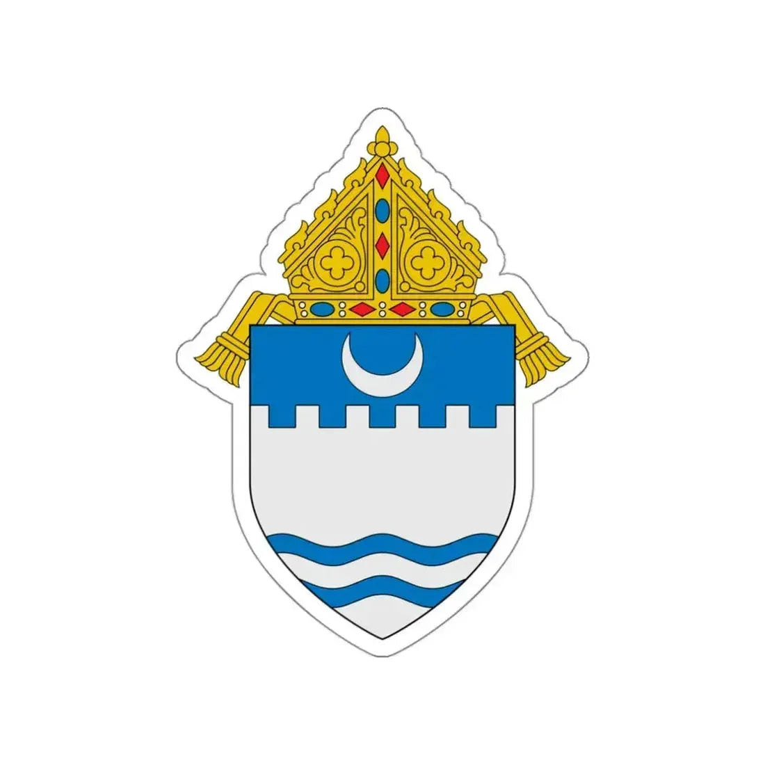Diocese of Evansville - STICKER Vinyl Die-Cut Decal White Die-Cut 3 Inch - The Sticker Space