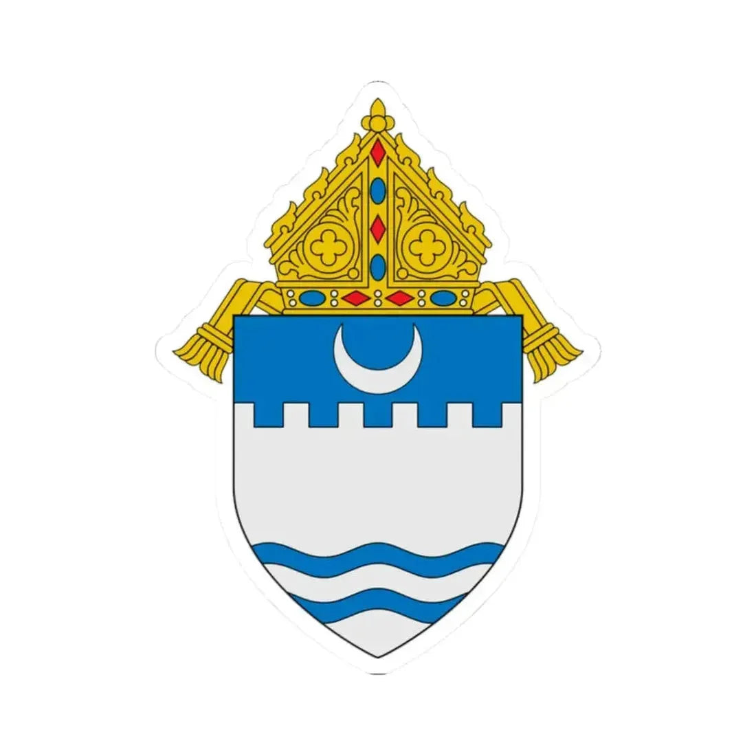 Diocese of Evansville - STICKER Vinyl Kiss-Cut Decal 2 Inch White - The Sticker Space