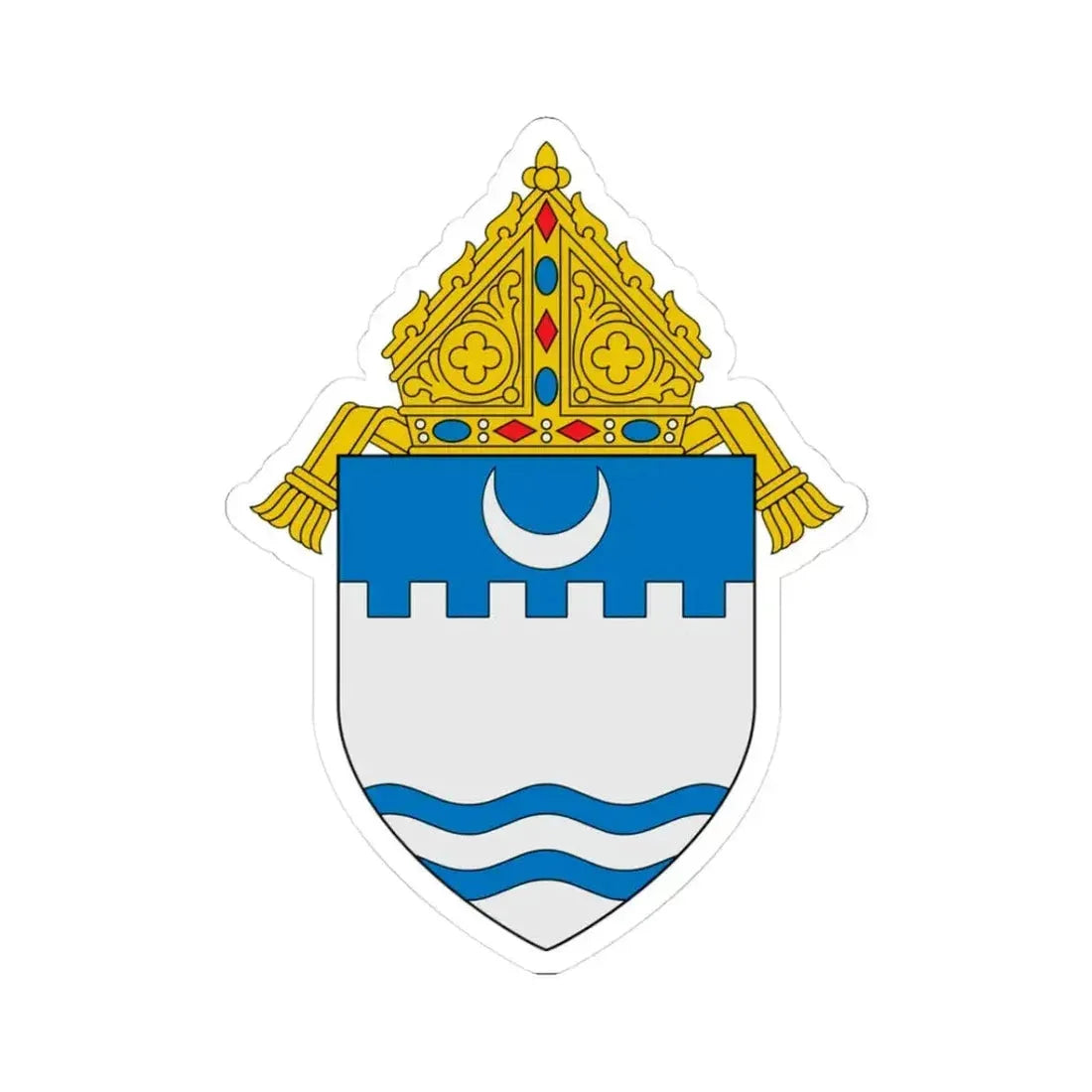 Diocese of Evansville - STICKER Vinyl Kiss-Cut Decal 3 Inch White - The Sticker Space