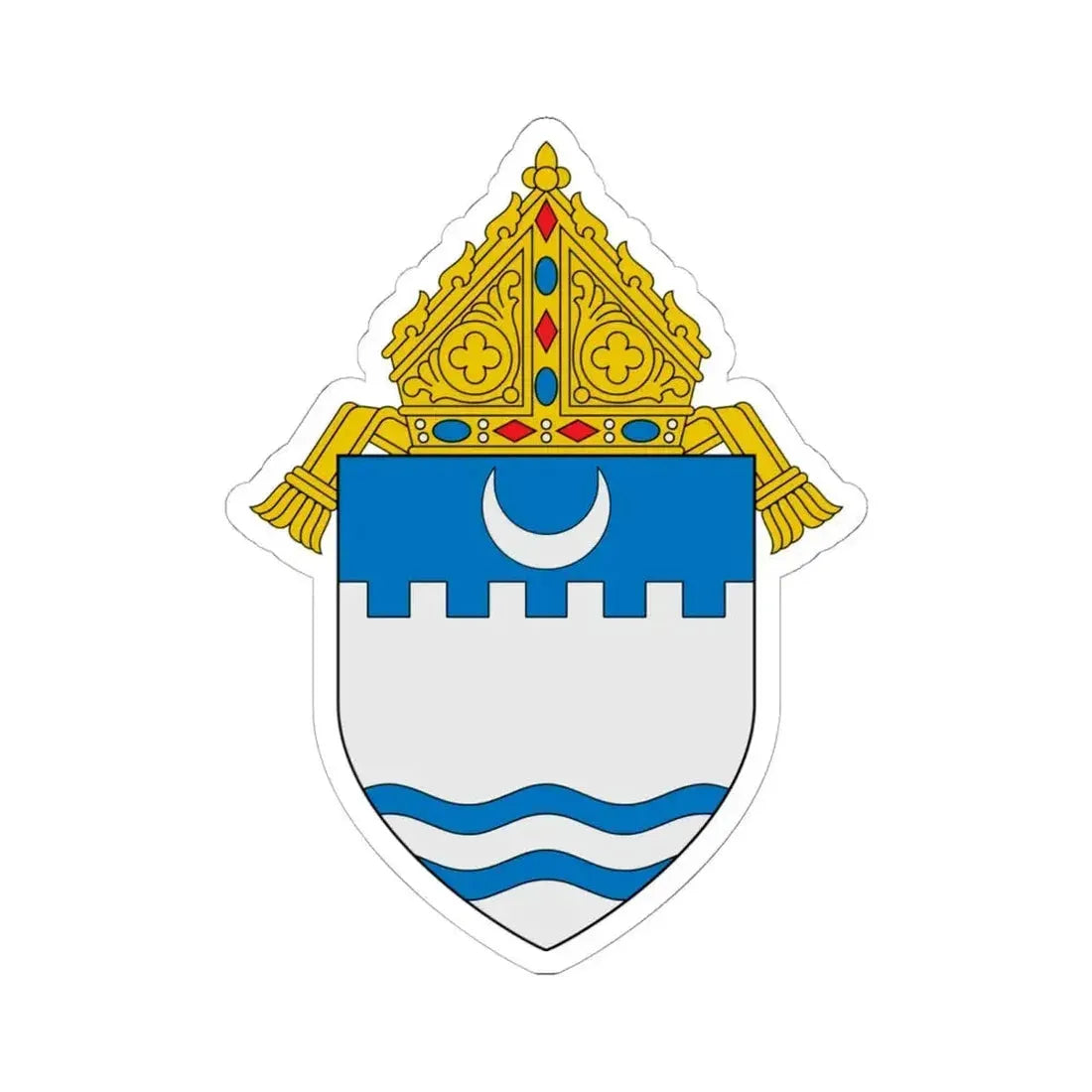 Diocese of Evansville - STICKER Vinyl Kiss-Cut Decal 6 Inch White - The Sticker Space