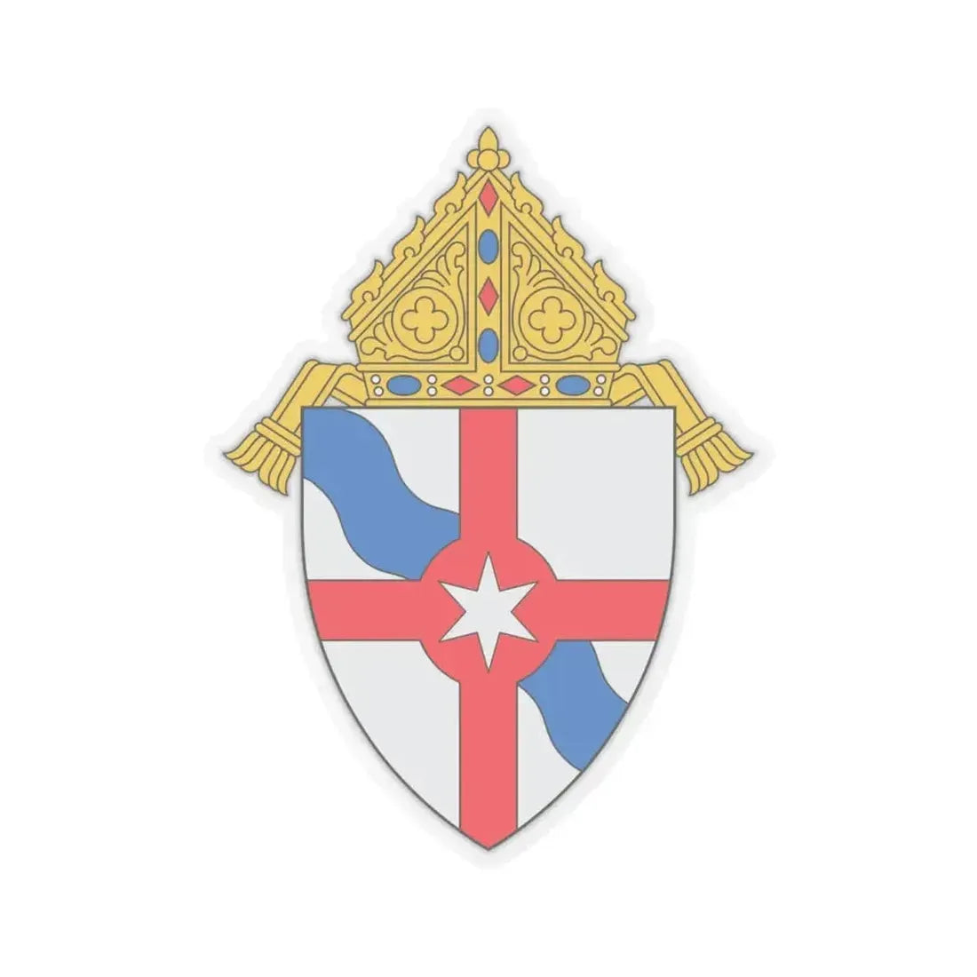 Diocese of Fall River - STICKER Vinyl Kiss-Cut Decal 4 Inch Transparent - The Sticker Space
