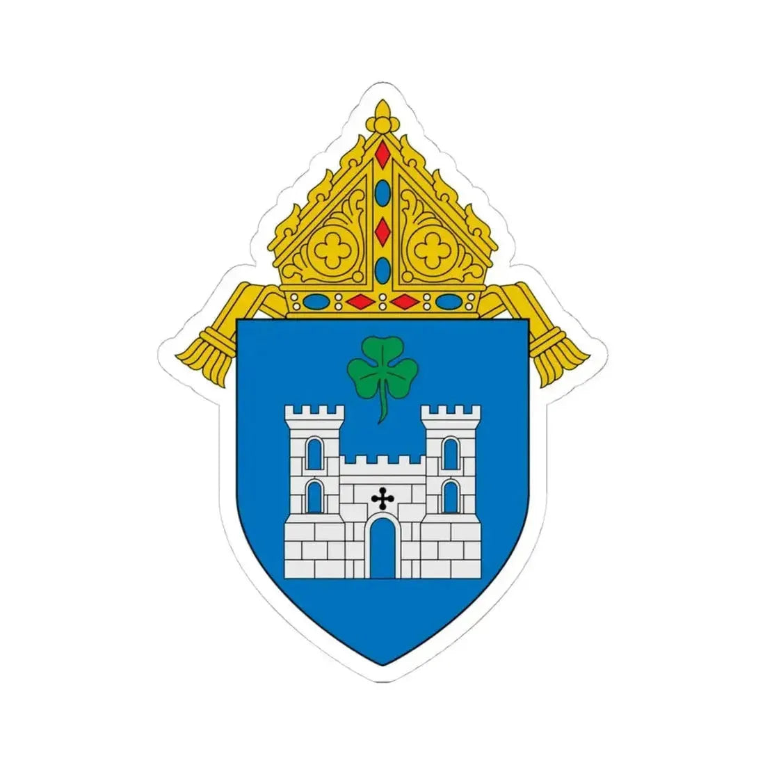 Diocese of Fort Worth - STICKER Vinyl Kiss-Cut Decal 4 Inch White - The Sticker Space