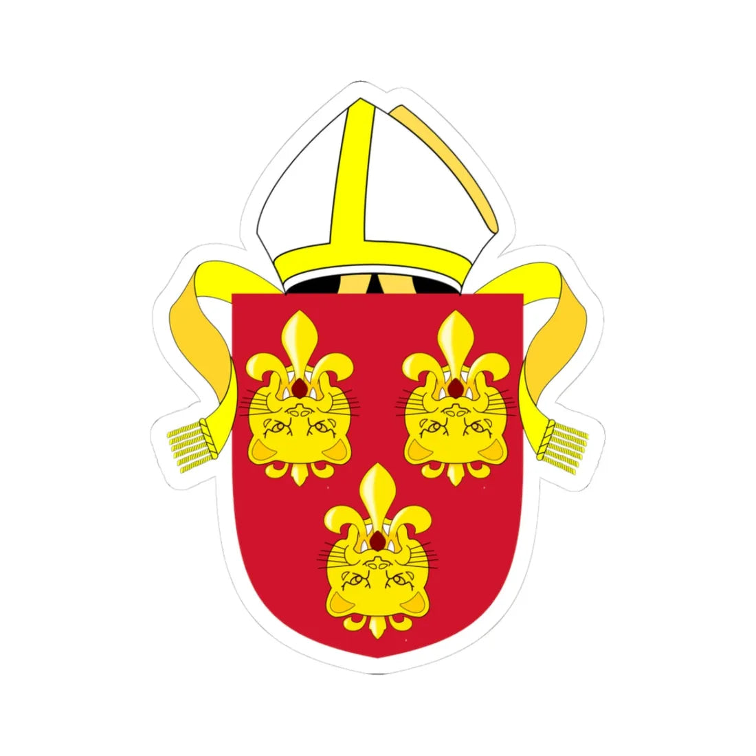 Diocese of Hereford arms (England) (Coat of Arms) STICKER Vinyl Kiss-Cut Decal 3 Inch White - The Sticker Space