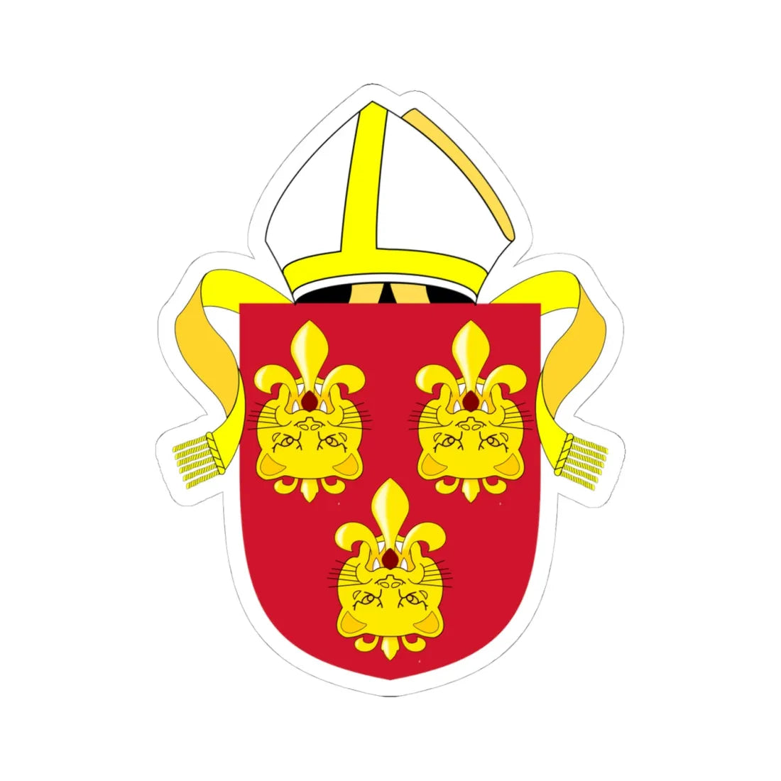 Diocese of Hereford arms (England) (Coat of Arms) STICKER Vinyl Kiss-Cut Decal 4 Inch White - The Sticker Space