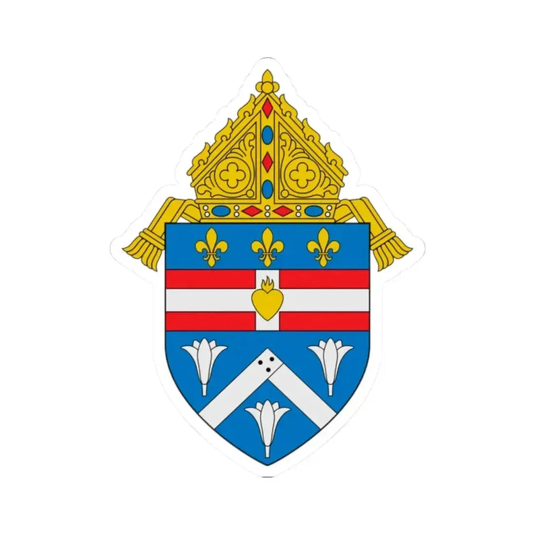 Diocese of Houma Thibodaux - STICKER Vinyl Kiss-Cut Decal 2 Inch White - The Sticker Space