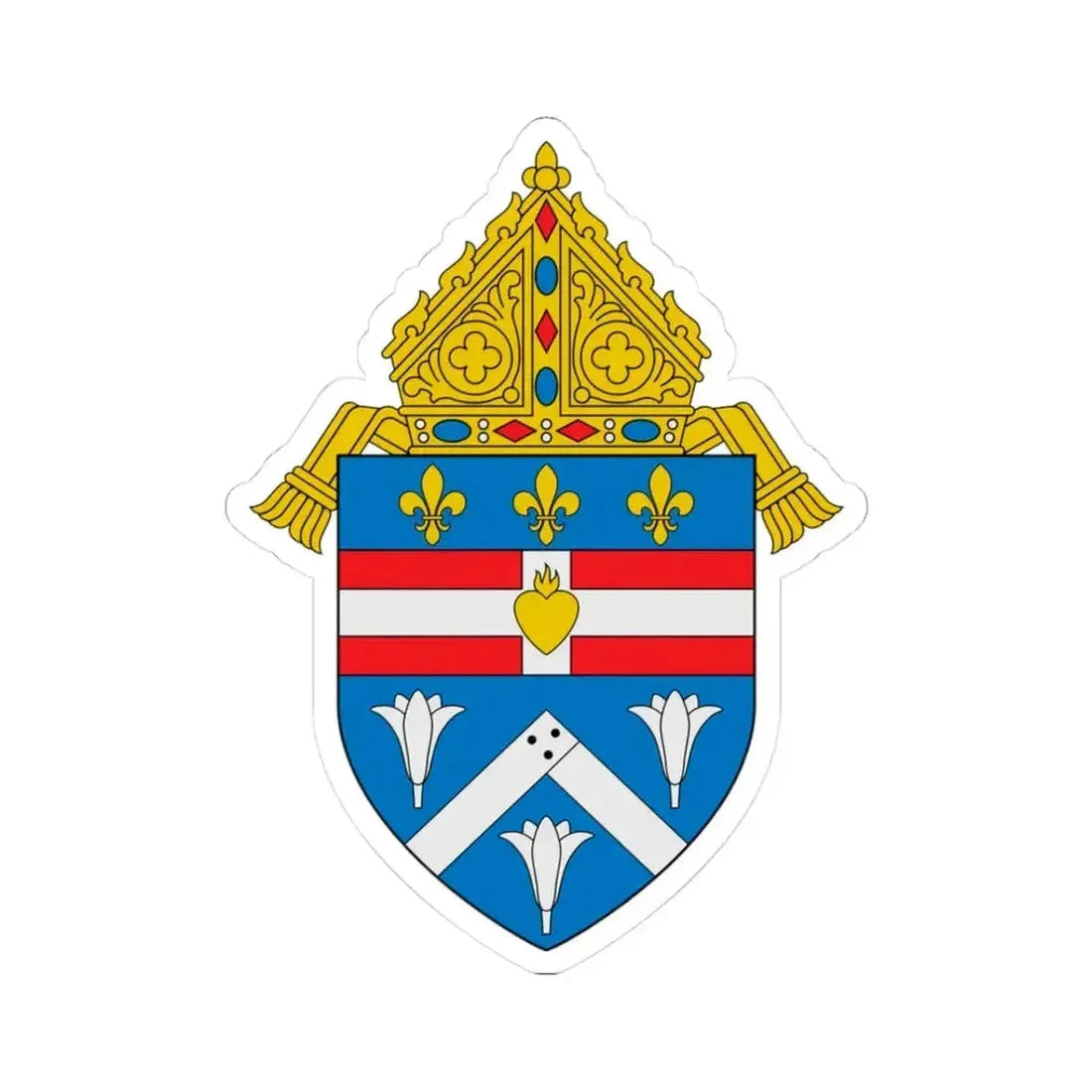 Diocese of Houma Thibodaux - STICKER Vinyl Kiss-Cut Decal 3 Inch White - The Sticker Space