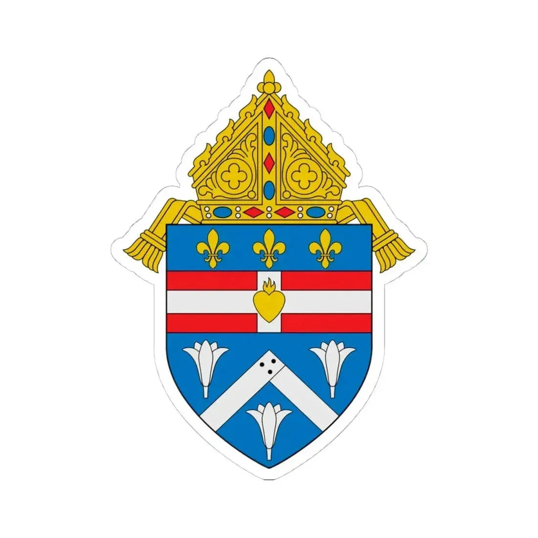 Diocese of Houma Thibodaux - STICKER Vinyl Kiss-Cut Decal 4 Inch White - The Sticker Space