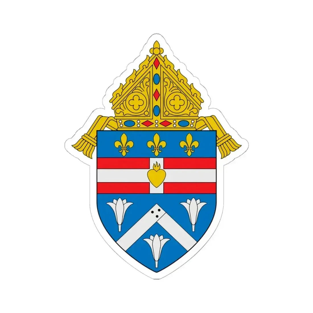 Diocese of Houma Thibodaux - STICKER Vinyl Kiss-Cut Decal 6 Inch White - The Sticker Space