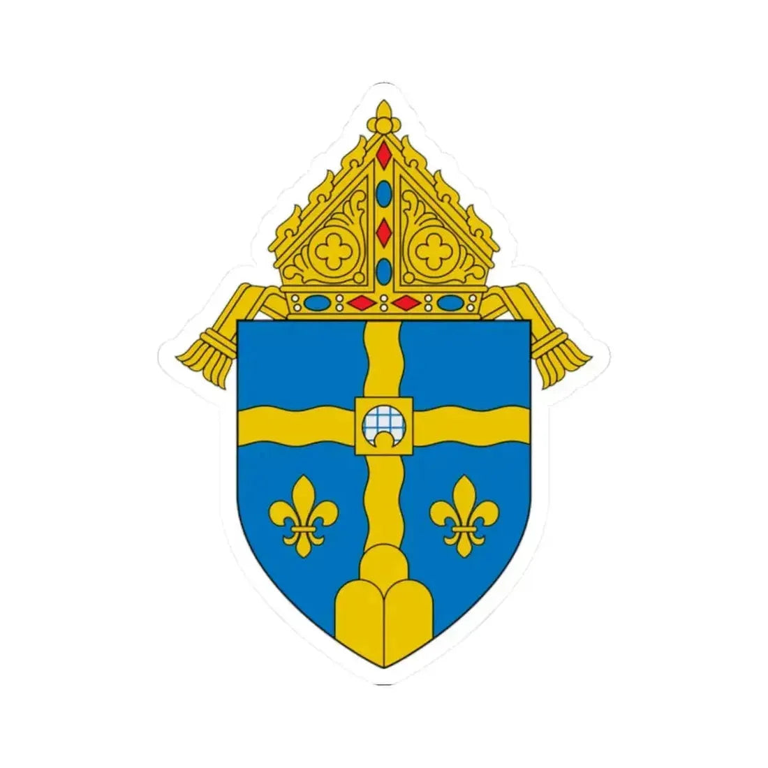 Diocese of Joliet in Illinois - STICKER Vinyl Kiss-Cut Decal 2 Inch White - The Sticker Space