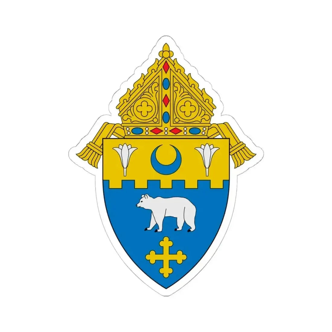 Diocese of Kansas City Saint Joseph - STICKER Vinyl Kiss-Cut Decal 6 Inch White - The Sticker Space