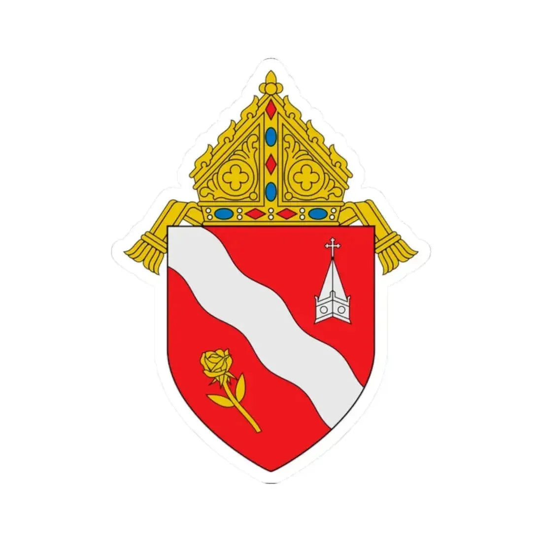 Diocese of Laredo - STICKER Vinyl Kiss-Cut Decal 2 Inch White - The Sticker Space