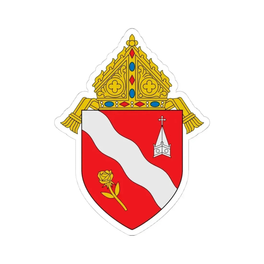 Diocese of Laredo - STICKER Vinyl Kiss-Cut Decal 4 Inch White - The Sticker Space