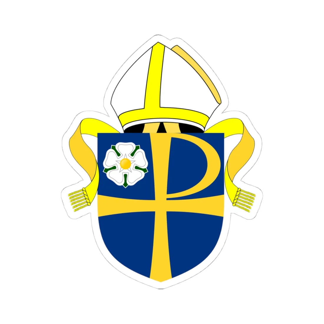 Diocese of Leeds arms (England) (Coat of Arms) STICKER Vinyl Kiss-Cut Decal 4 Inch White - The Sticker Space