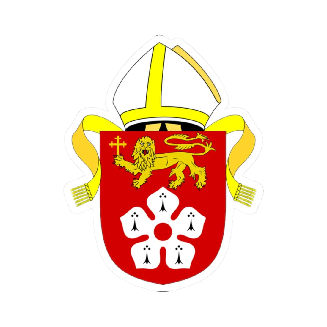 Diocese of Leicester arms (England) (Coat of Arms) STICKER Vinyl Kiss-Cut Decal 2 Inch White - The Sticker Space