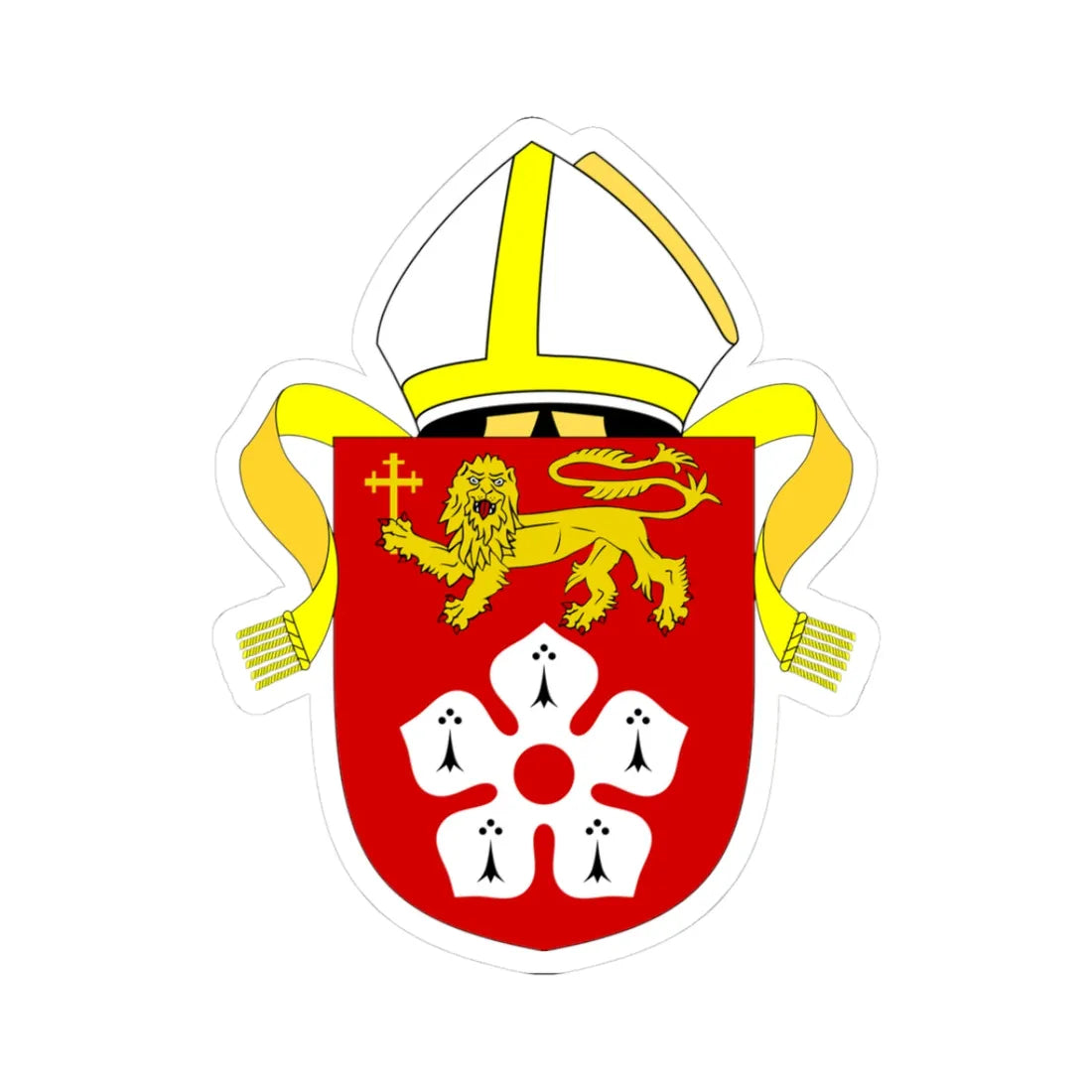 Diocese of Leicester arms (England) (Coat of Arms) STICKER Vinyl Kiss-Cut Decal 3 Inch White - The Sticker Space