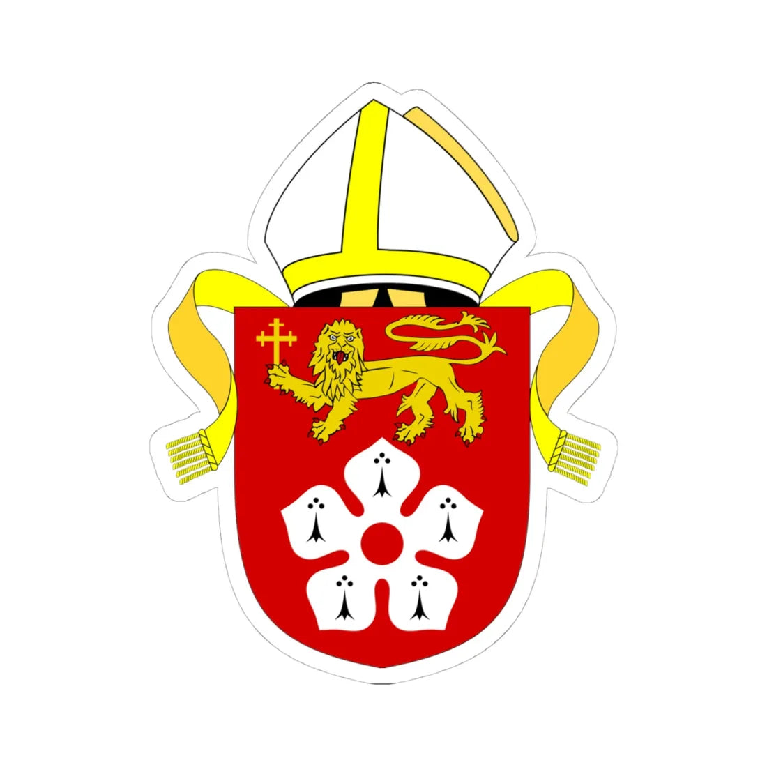 Diocese of Leicester arms (England) (Coat of Arms) STICKER Vinyl Kiss-Cut Decal 4 Inch White - The Sticker Space