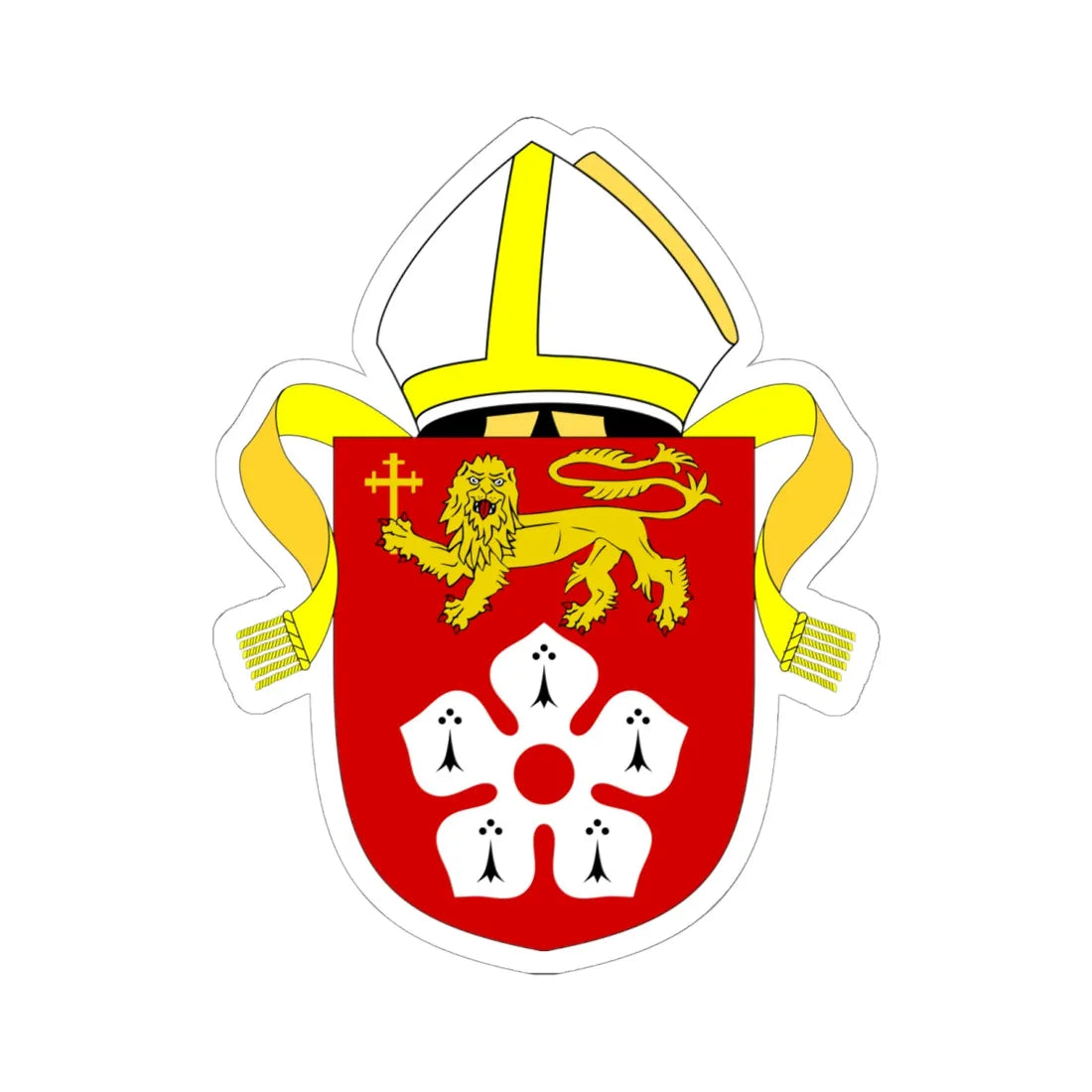Diocese of Leicester arms (England) (Coat of Arms) STICKER Vinyl Kiss-Cut Decal 6 Inch White - The Sticker Space