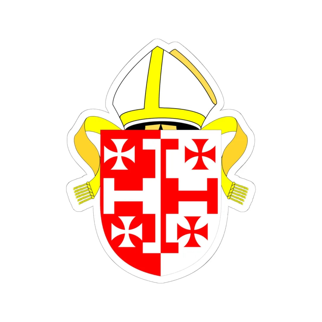 Diocese of Lichfield arms (England) (Coat of Arms) STICKER Vinyl Kiss-Cut Decal 6 Inch White - The Sticker Space