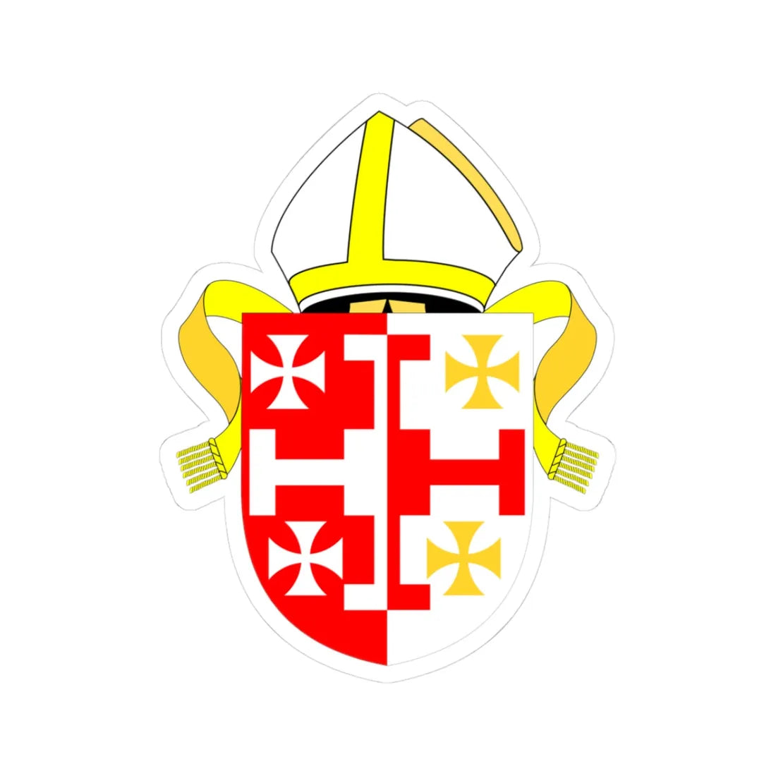 Diocese of Lichfield arms v3 (England) (Coat of Arms) STICKER Vinyl Kiss-Cut Decal 3 Inch White - The Sticker Space