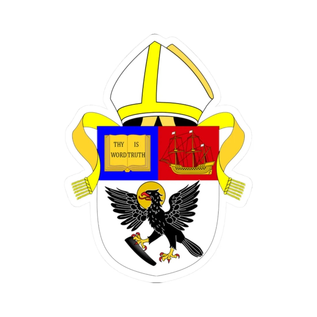 Diocese of Liverpool arms (England) (Coat of Arms) STICKER Vinyl Kiss-Cut Decal 2 Inch White - The Sticker Space