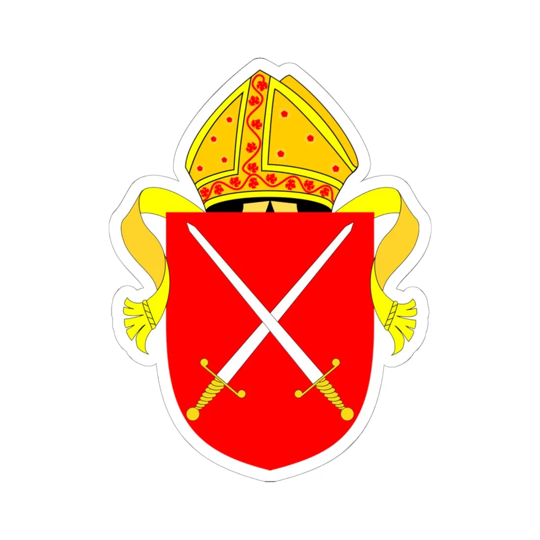 Diocese of London arms (England) (Coat of Arms) STICKER Vinyl Kiss-Cut Decal 6 Inch White - The Sticker Space