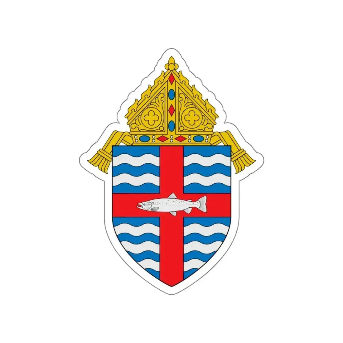 Diocese of Madison - STICKER Vinyl Die-Cut Decal White Die-Cut 4 Inch - The Sticker Space