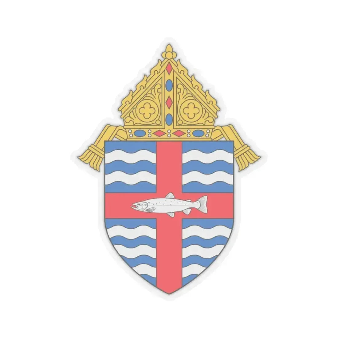 Diocese of Madison - STICKER Vinyl Kiss-Cut Decal 3 Inch Transparent - The Sticker Space