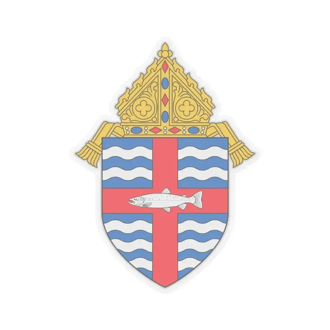 Diocese of Madison - STICKER Vinyl Kiss-Cut Decal 4 Inch Transparent - The Sticker Space