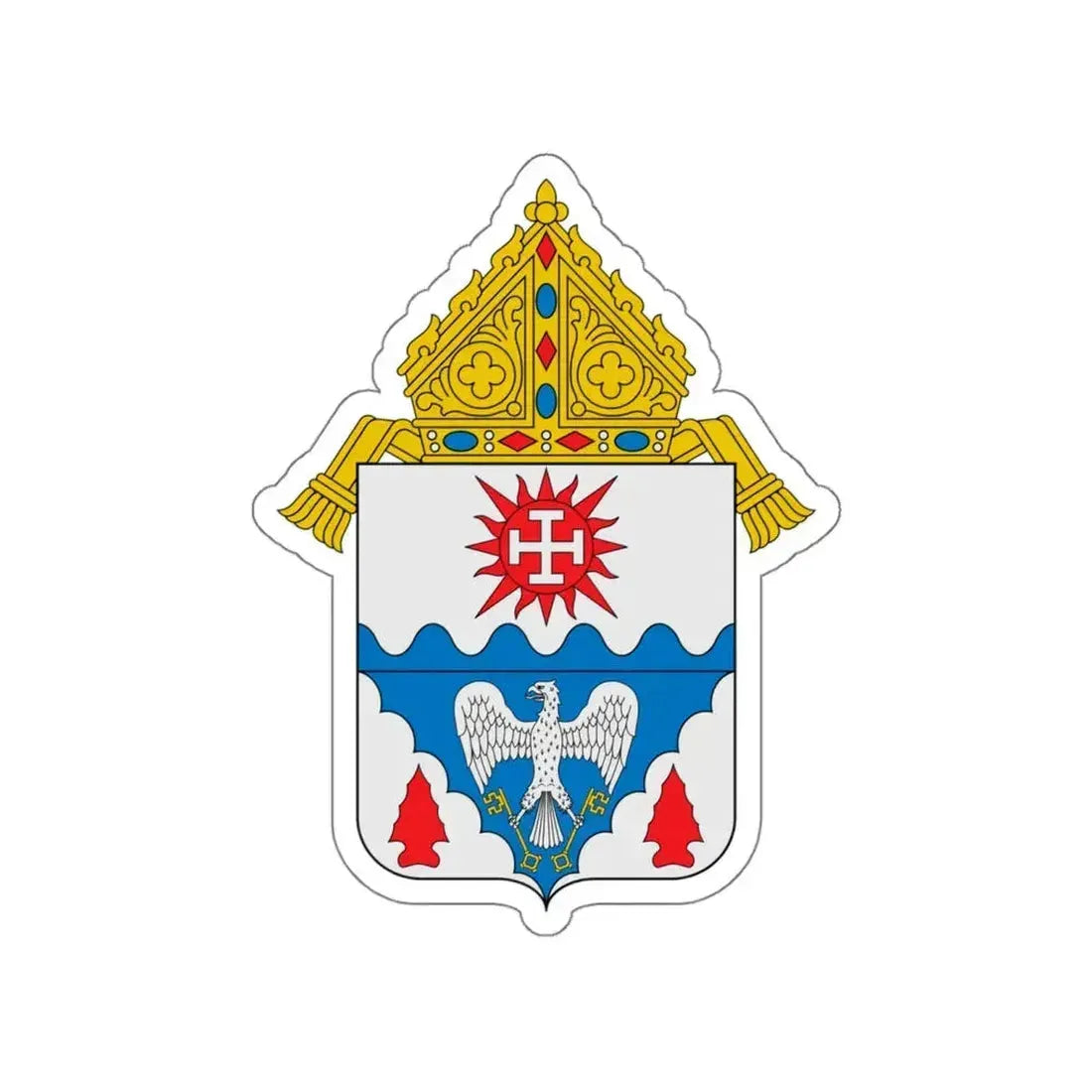 Diocese of Natchez Jackson - STICKER Vinyl Die-Cut Decal White Die-Cut 4 Inch - The Sticker Space