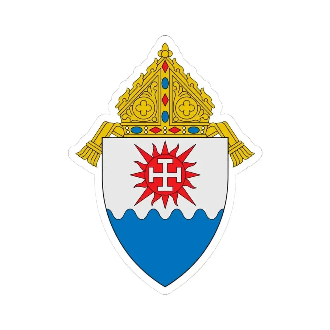 Diocese of Natchez - STICKER Vinyl Kiss-Cut Decal 3 Inch White - The Sticker Space