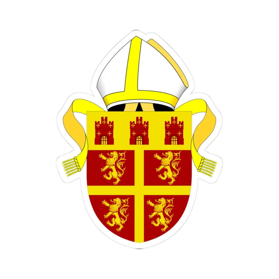 Diocese of Newcastle arms (England) (Coat of Arms) STICKER Vinyl Kiss-Cut Decal 3 Inch White - The Sticker Space