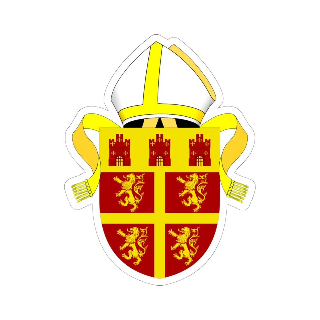 Diocese of Newcastle arms (England) (Coat of Arms) STICKER Vinyl Kiss-Cut Decal 6 Inch White - The Sticker Space