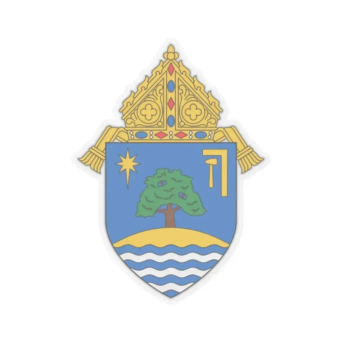 Diocese of Oakland - STICKER Vinyl Kiss-Cut Decal 2 Inch Transparent - The Sticker Space